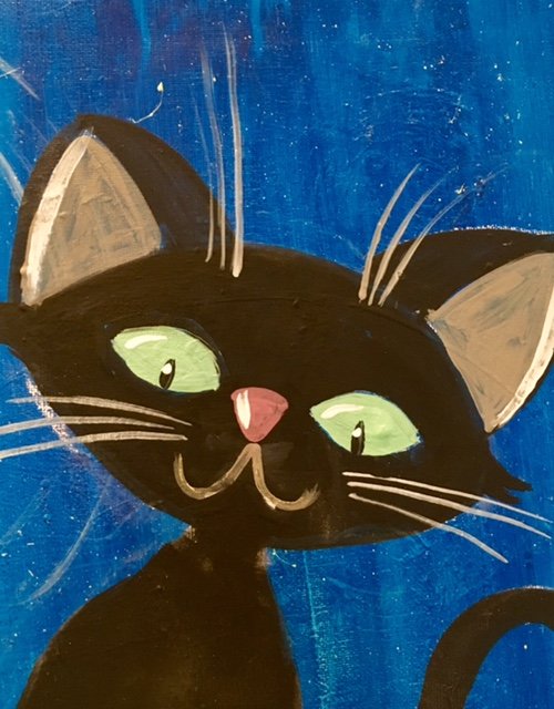 How To Paint A Halloween Cat - Step By Step Acrylic Painting