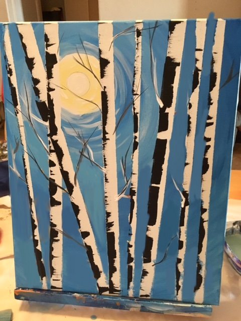  art birch trees painting
