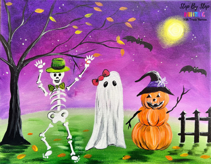 Halloween Friends - Acrylic Painting Tutorial 
