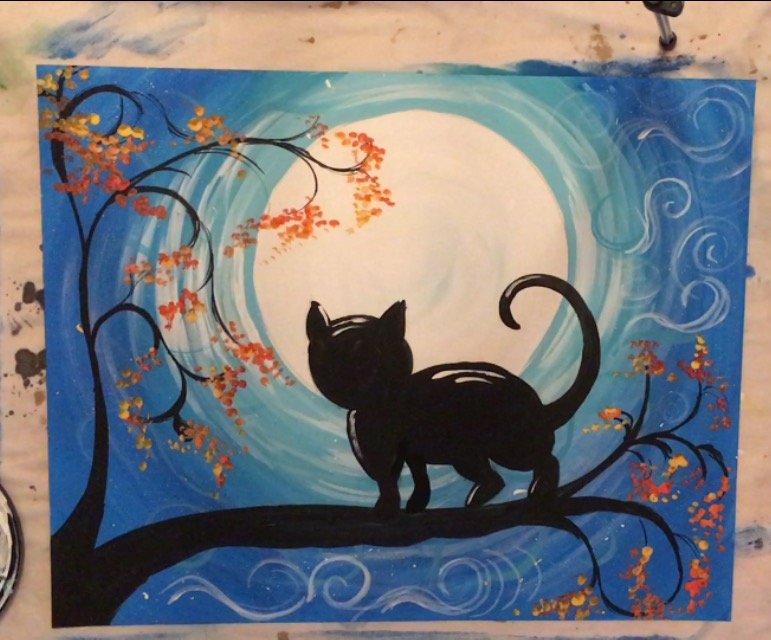 cat painting acrylic