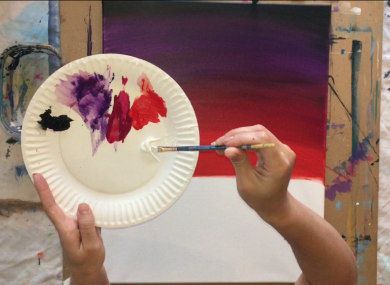 How To Paint A Flamingo Christmas Sunset - Step By Step Painting