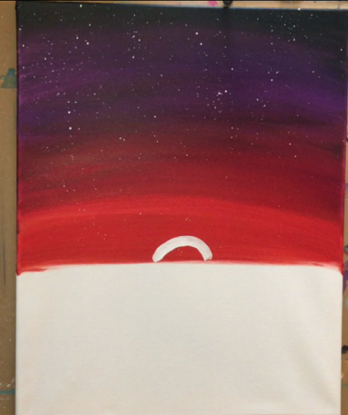 How To Paint A Flamingo Christmas Sunset - Step By Step Painting