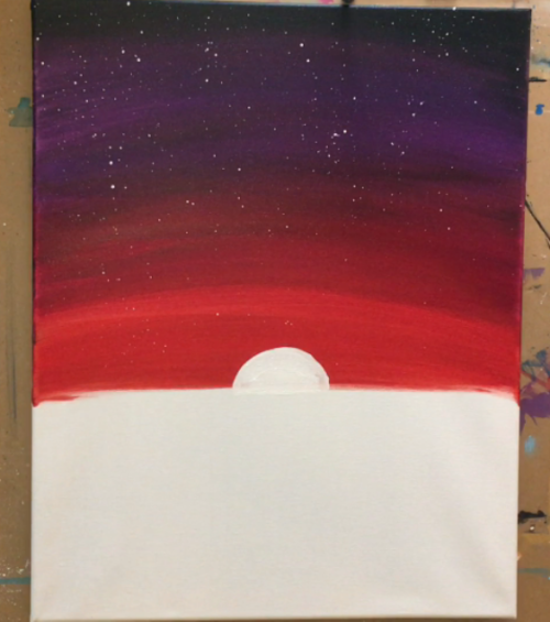 How To Paint A Flamingo Christmas Sunset - Step By Step Painting