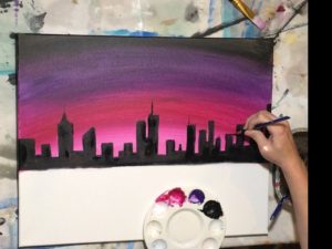 Cityscape Fireworks Step By Step Painting - Tracie's Acrylic Tutorials