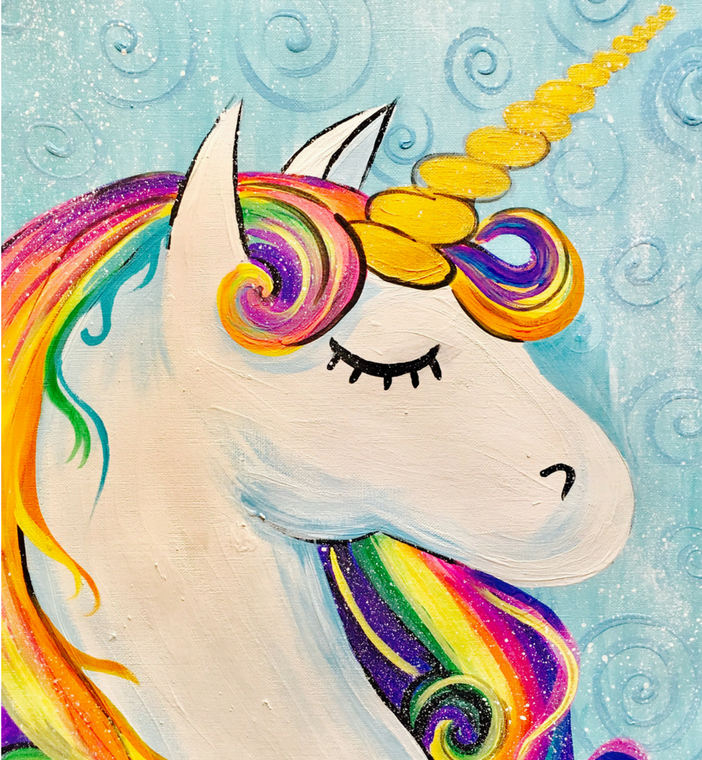 BLACK CANVAS Unicorn Painting Kit (Includes video tutorial)