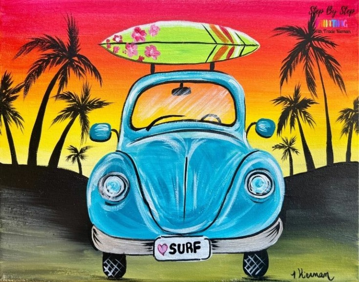 Sunset Surf Bug - Acrylic Tutorial 
