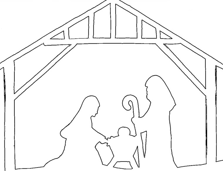 Nativity silhouette outline 