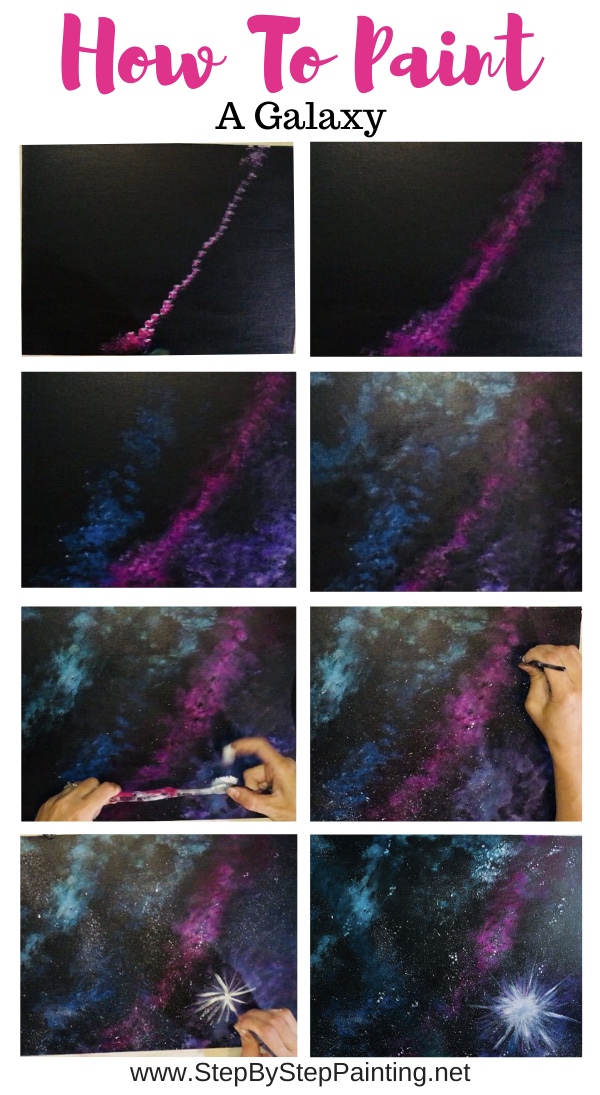 Galaxy Painting Step By Step Acrylic Painting Tutorial