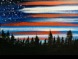 American Flag Sky Painting