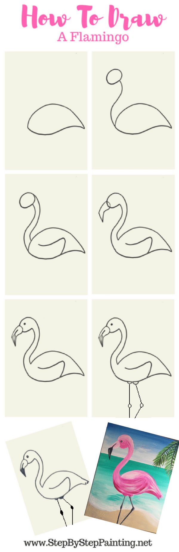 How To Draw A Flamingo - Easy Step By Step Drawing Tutorial