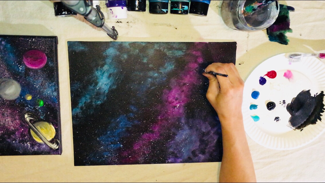 How To Paint A Galaxy - Step By Step Painting For Beginners