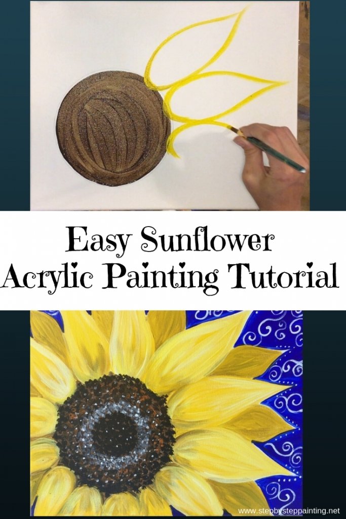 How To Paint A Sunflower - Step By Step Painting - Tutorial
