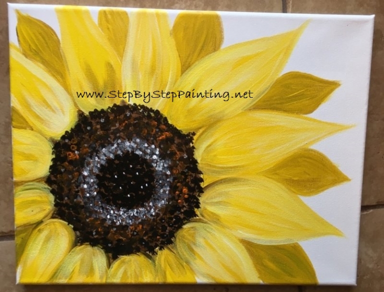 How To Paint A Sunflower - Step By Step Painting - Tutorial
