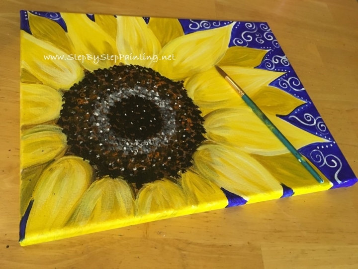 How To Paint A Sunflower - Step By Step Painting - Tutorial