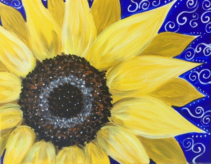 How To Paint A Sunflower - Step By Step Painting - Tutorial