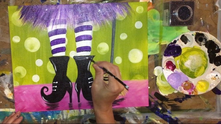 How To Paint Witch Shoes - Tracie Kiernan - Step By Step Painting