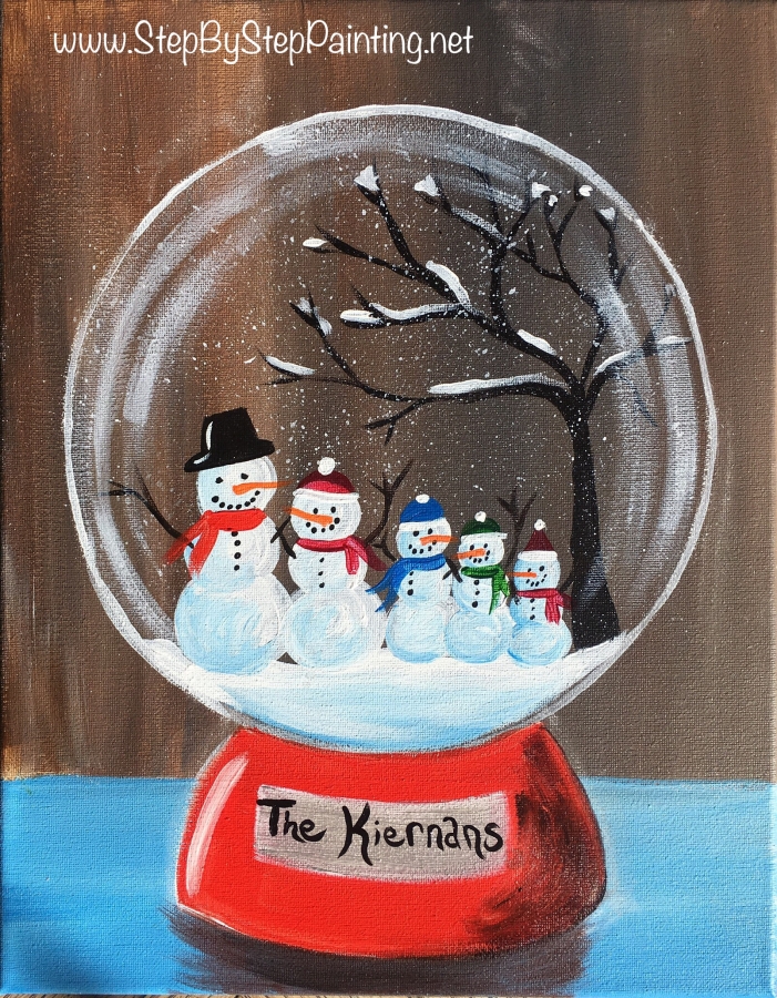 How To Paint A Snow Globe - Step By Step Painting