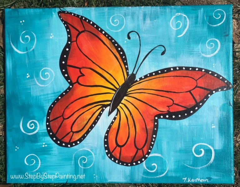 Butterfly Painting - How To Paint A Butterfly In Acrylics - Step By Step