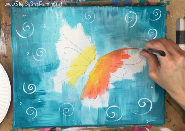 Butterfly Painting - How To Paint A Butterfly In Acrylics - Step By Step