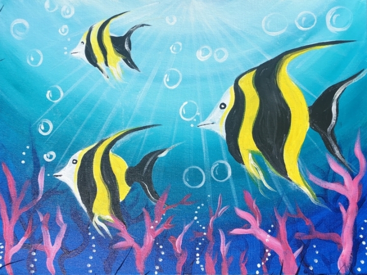 Underwater Painting - Step By Step Acrylic Tutorial - With Pictures
