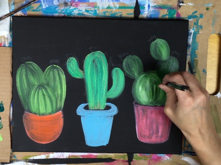 How To Paint Three Cacti - Tracie Kiernan - Step By Step Painting
