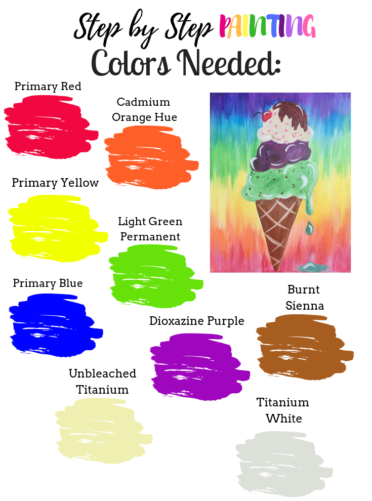 This is a color palette for the ice cream cone painting.