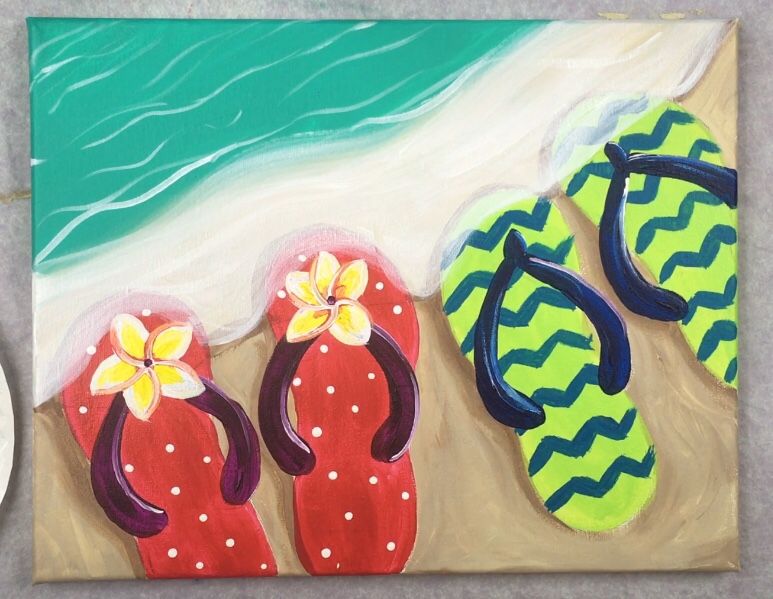 How To Paint Flip-Flops On The Shore - Tracie Kiernan - Step By Step ...