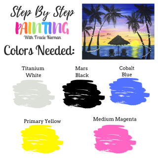 How To Paint A Palm Tree Sunset - Tracie Kiernan - Step By Step Painting