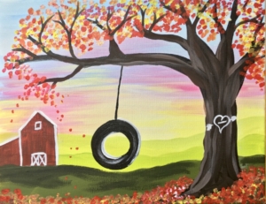 How To Paint A Tire Swing Sunset