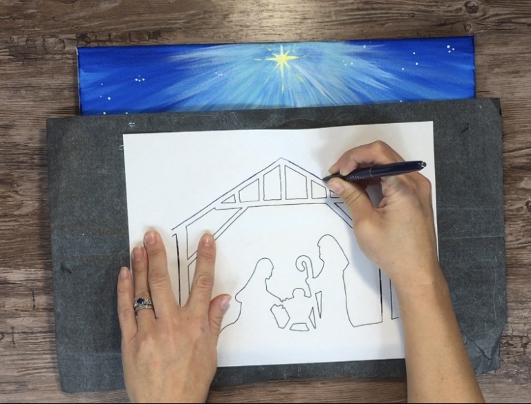 Nativity Silhouette Painting - Tracie Kiernan - Step By Step Painting