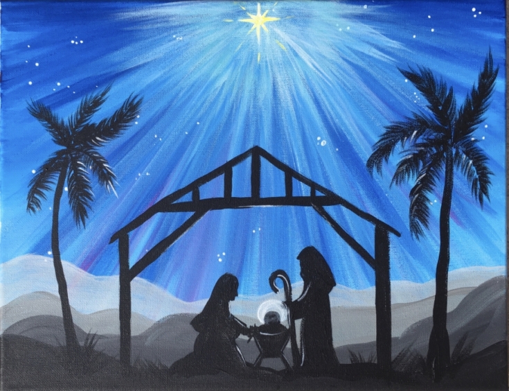 Nativity Silhouette Painting