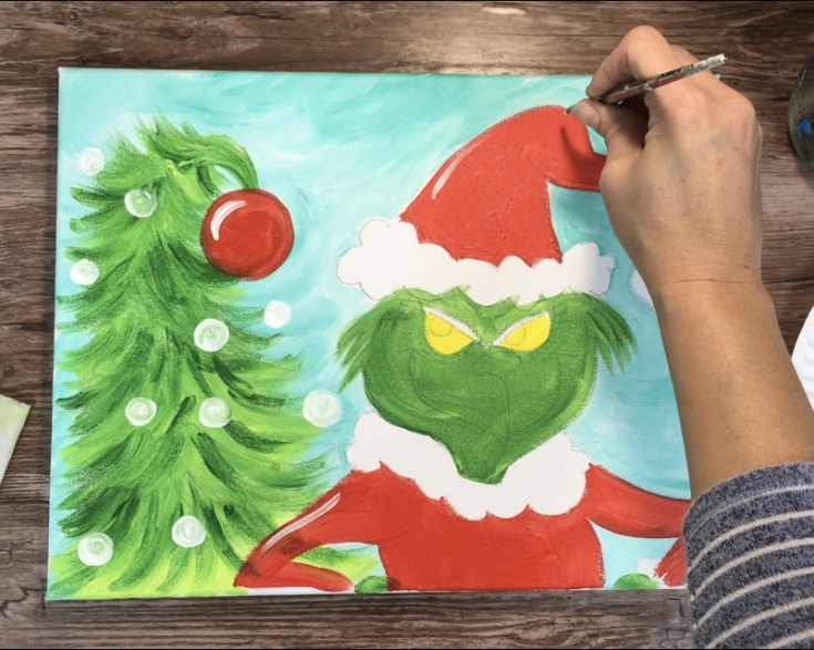 Grinch Painting - With Traceable - Online Step By Step Painting Tutorial