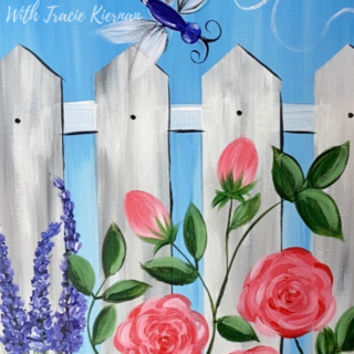 Garden Fence Painting On Canvas - Step By Step With Pictures And Video