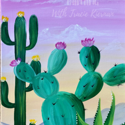 Easy Cactus Painting “Desert Golden Hour”