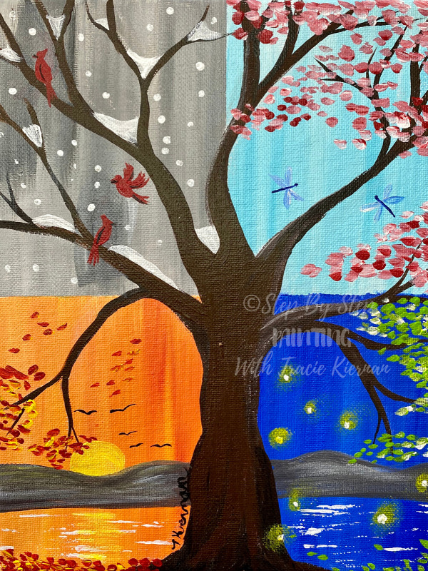 How To Paint A Four Seasons Tree Salvador Acrylic Paint Kit