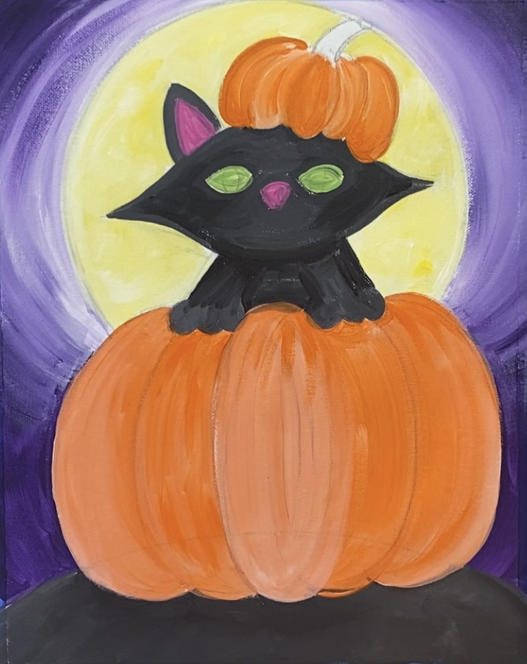 Halloween Cat Acrylic Painting - Online Tutorial