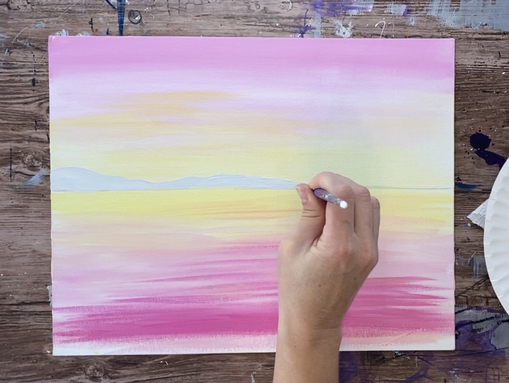 Winter Sunset Easy Acrylic Painting - Step By Step For Beginners