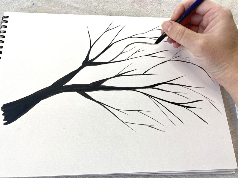 How To Paint Tree Branches With Acrylics Step By Step Painting