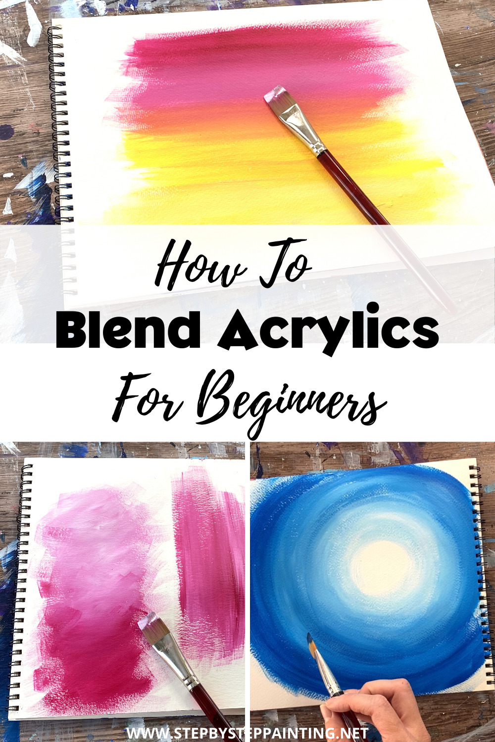 how to blend acrylic paint three ways