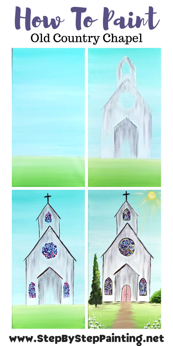 Step by step instructions for how to create a church painting. 