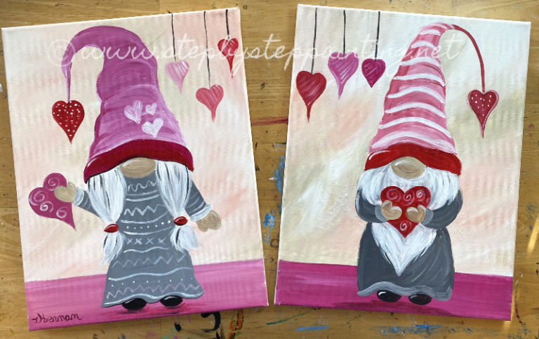 How To Paint A Valentine's Gnome - Tracie Kiernan - Step By Step Painting