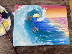 Wave Painting - Step By Step Acrylic Tutorial For Beginners