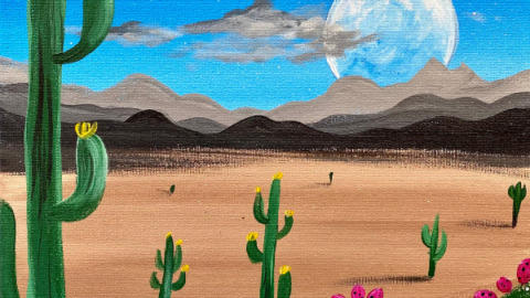 Desert Landscape Painting Tutorial Night Desert Scene Tracie