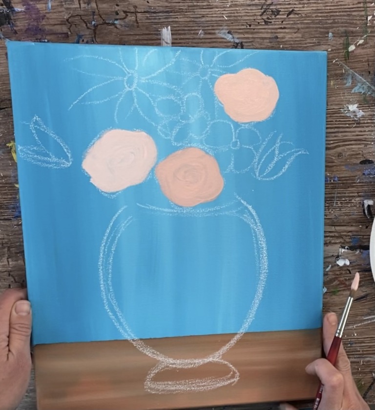 Flower Vase Painting - Step By Step Acrylic Painting Tutorial