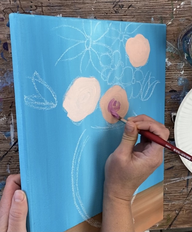 Flower Vase Painting - Step By Step Acrylic Painting Tutorial