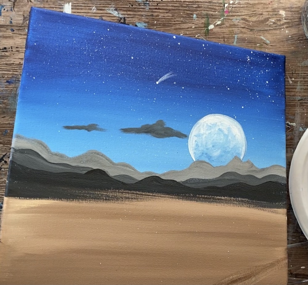 Desert Landscape Painting Tutorial - Night Desert Scene - Tracie ...