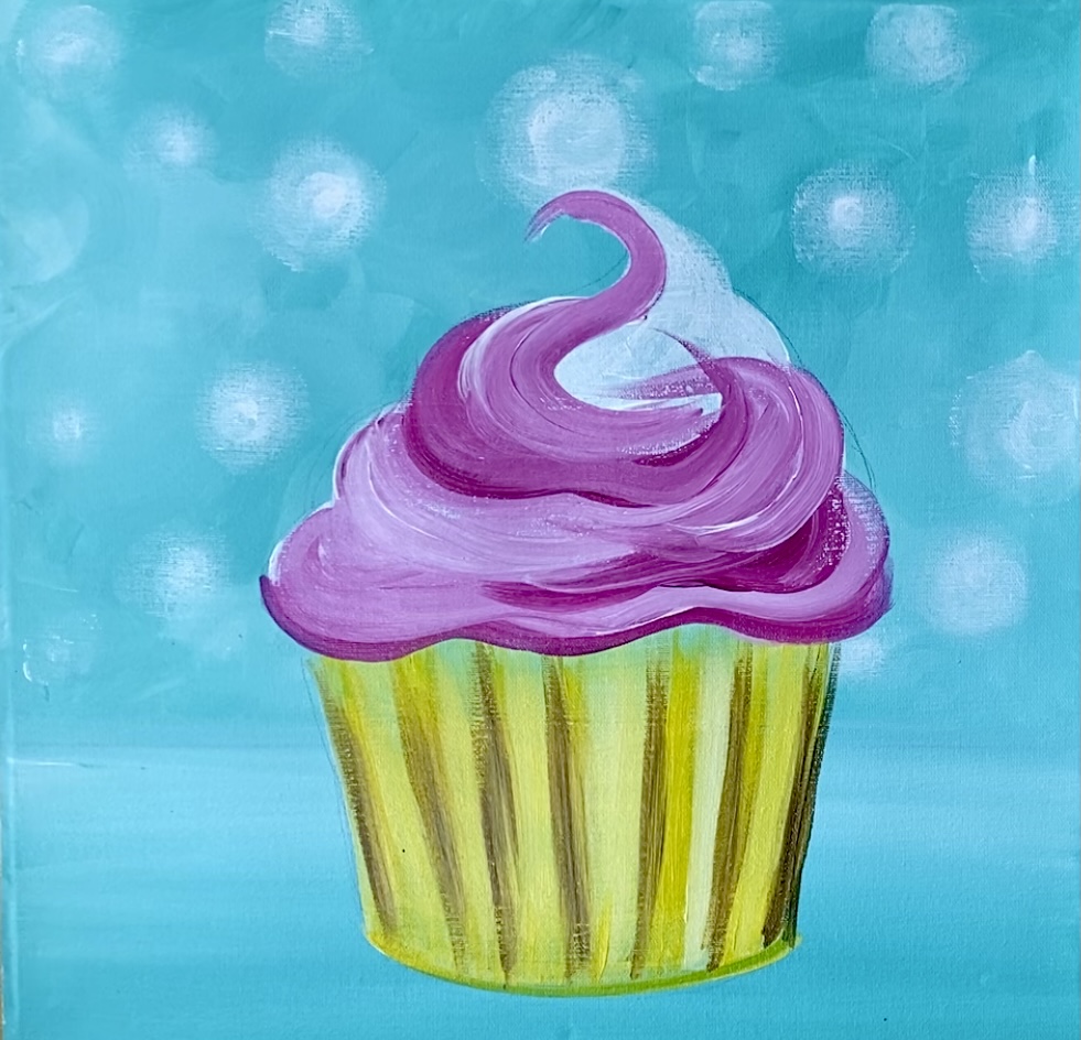 Cupcake Painting Step By Step Acrylic Tutorial Easy For Beginners