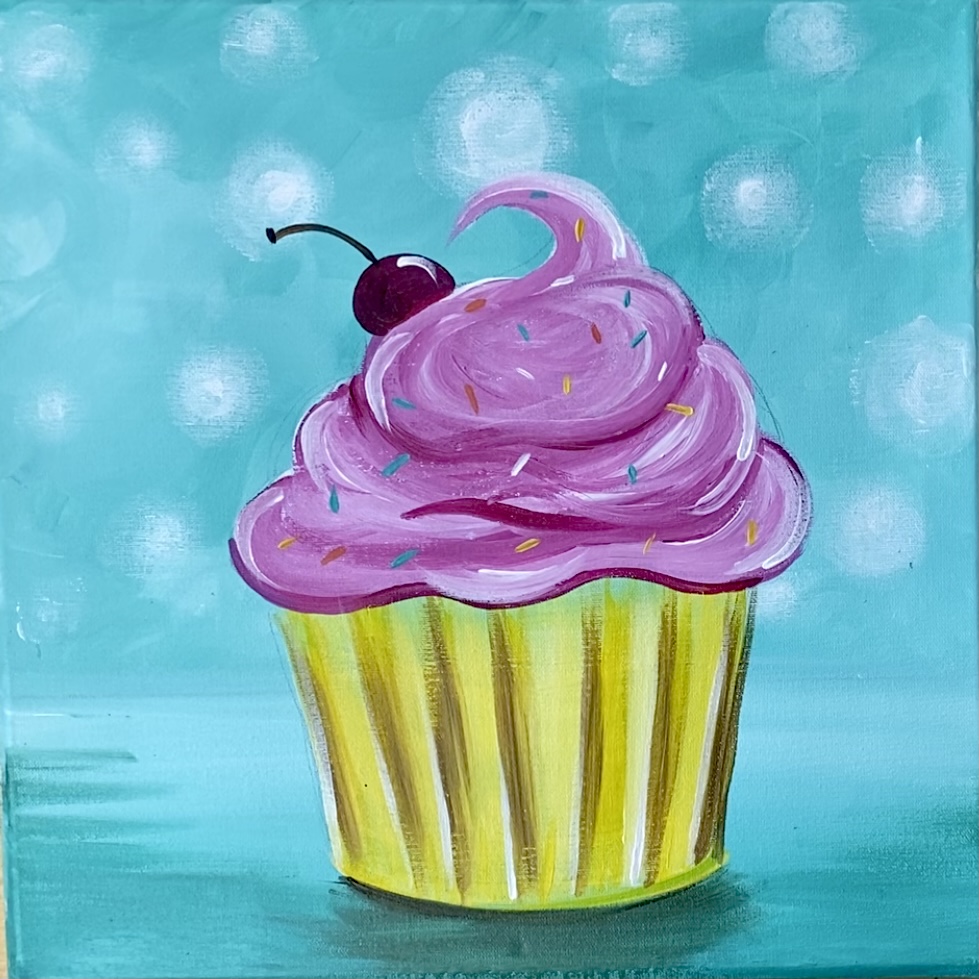 Cupcake Painting Step By Step Acrylic Tutorial Easy For Beginners