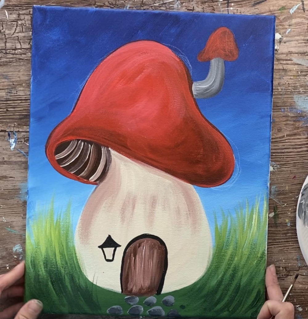Mushroom House Painting - Step By Step Painting With Tracie Kiernan