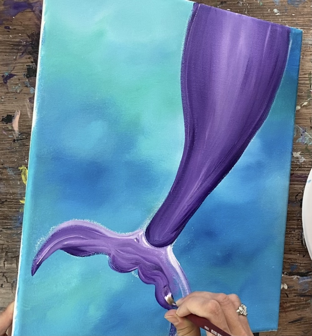 Mermaid Tail Painting - Step By Step Acrylic Tutorial - For Beginners